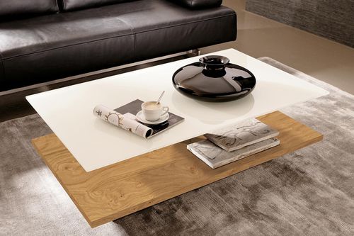 Tavolino basso contemporaneo - CT 110 - hülsta - impiallacciato in legno / in legno laccato / con supporto in acciaio inossidabile