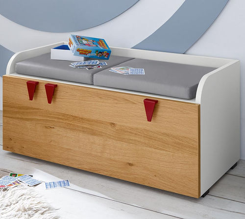 Divanetto imbottito contemporaneo - MINIMO  - hülsta - in tessuto / in pelle / con supporto in legno