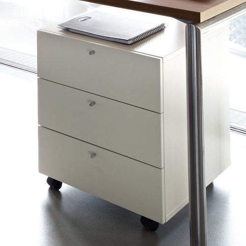 Cassettiera per ufficio in legno laccato - TIME  - hülsta - 3 cassetti / con rotelle
