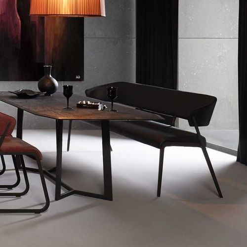 Panca contemporanea - S 500 - hülsta - in pelle / in metallo / con schienale