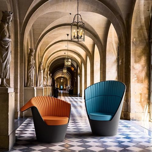 Poltrona contemporanea - CUELLO - hülsta - in pelle / con schienale alto / con schienale ribaltabile