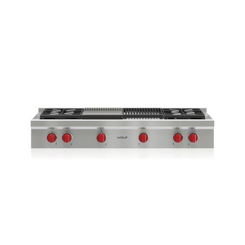 Piano cottura a gas - SRT484CG - SUB-ZERO - 6 fuochi / da appoggio / con manopole