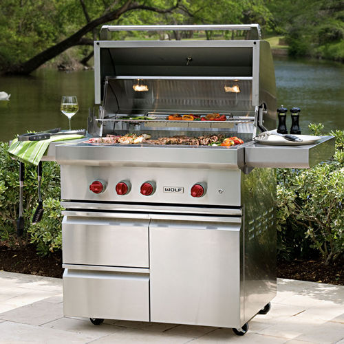 Barbecue a gas - OG36 - SUB-ZERO - con rotelle / in acciaio inossidabile