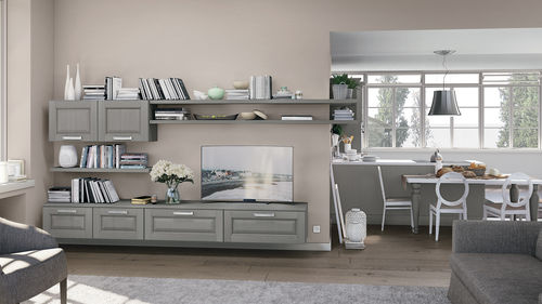 Parete attrezzata TV classico - LAURA - CUCINE LUBE - in legno