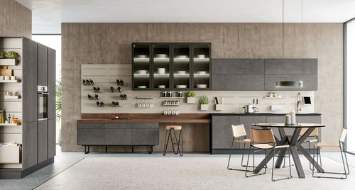 Cucina contemporanea - ROUND - CUCINE LUBE - in vetro / in marmo / in granito