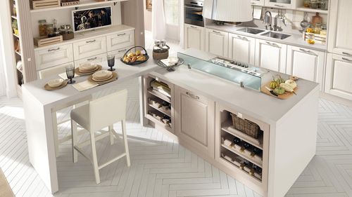 Cucina classica - LAURA - CUCINE LUBE - in legno / con isola / con impugnature