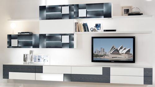 Parete attrezzata TV contemporaneo - CREATIVA - CUCINE LUBE - in legno