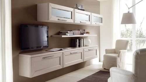 Parete attrezzata TV contemporaneo - CLAUDIA - CUCINE LUBE - in legno