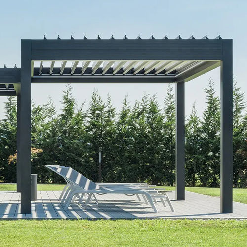 Pergola autoportante - PRATO - ITALY - Gibus SPA - in metallo / a lamelle frangisole / bioclimatica