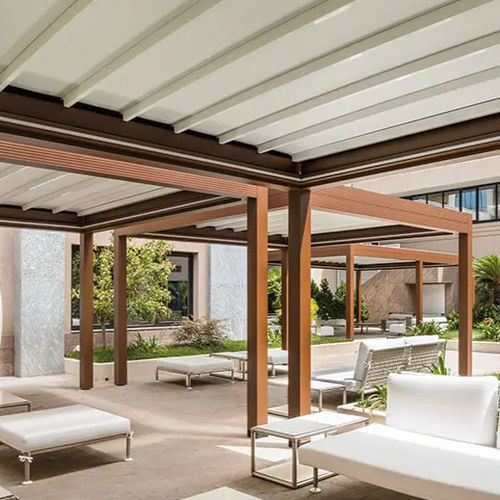 Pergola autoportante - AVELLINO - ITALY - Gibus SPA - in alluminio / in PVC / a lamelle frangisole