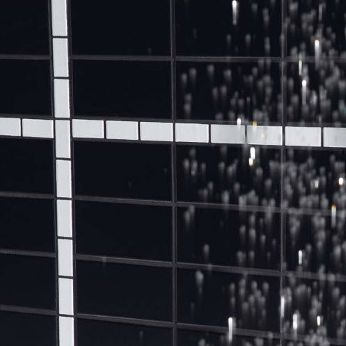 Mosaico in ceramica - TULIPANO NERO - Appiani - testurizzato / semibrillante / da interno