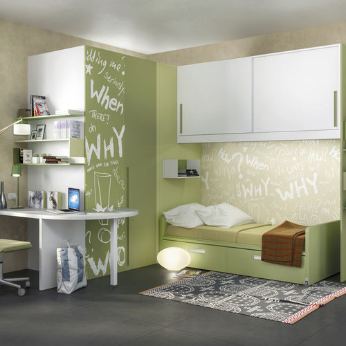 Cameretta bianca - 371 - TUMIDEI - verde / in legno laccato / in alluminio laccato