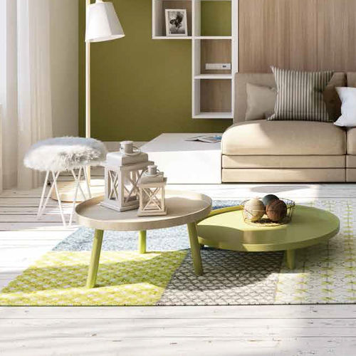 Tavolino basso contemporaneo - ON-OFF - TUMIDEI - in legno laccato / rotondo / per uso residenziale