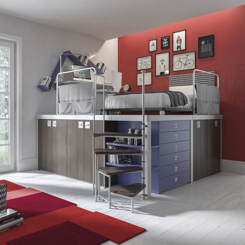 Cameretta blu per bambini - 304 - TUMIDEI - grigia / rossa / in melaminico