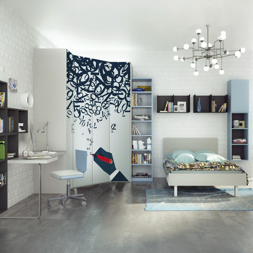 Cameretta bianca - 349 - TUMIDEI - blu / in melaminico / in alluminio anodizzato
