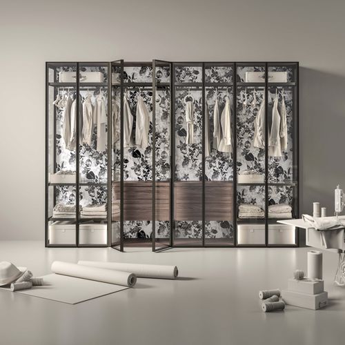 Armadio contemporaneo - CRISTAL - TUMIDEI - in vetro / in alluminio / con ante battenti