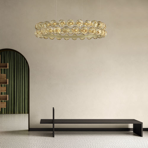 Lampadario contemporaneo - MURANÉ R - PANZERI - in vetro soffiato / in alluminio estruso / contract