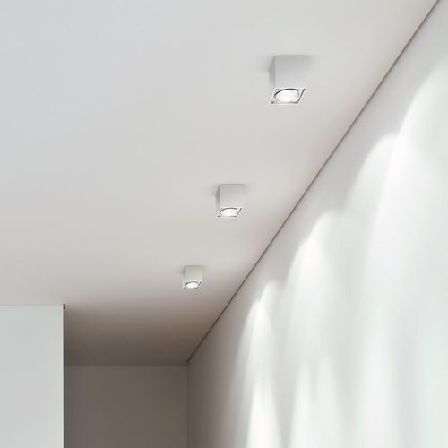 Plafoniera contemporanea - TWO - PANZERI - quadrata / in alluminio / LED