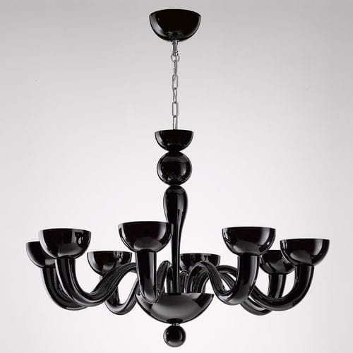 Lampadario contemporaneo - TATE  - PANZERI - in vetro / in ottone / da 6 lampadine