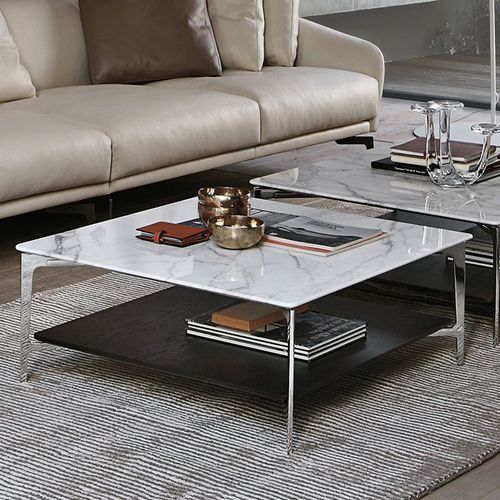 Tavolino basso contemporaneo - Sax - ALIVAR - in rovere / in MDF laccato / in marmo