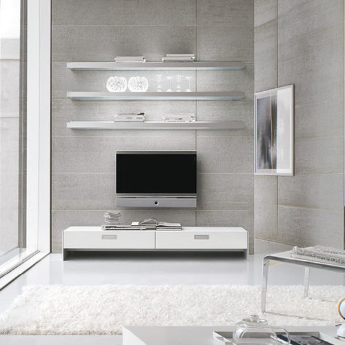 Parete attrezzata TV contemporaneo - Frame - ALIVAR - in rovere / in MDF laccato / in vetro temprato