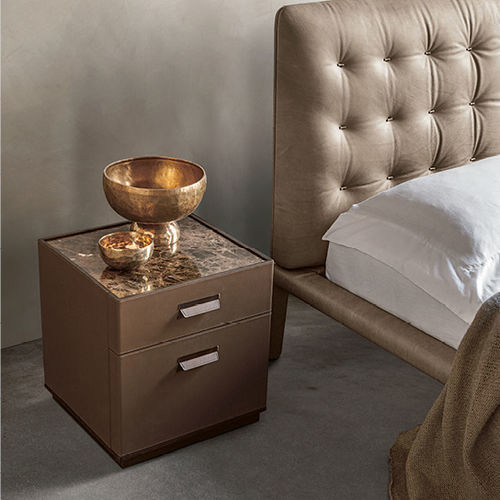Comodino contemporaneo - Skin - ALIVAR - in marmo / con supporto in quercia / con supporto in noce