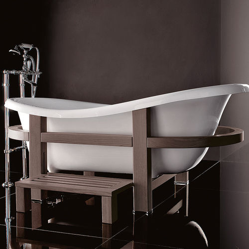 Vasca da bagno ovale - EPOCA ONE TOP - GRUPPO TREESSE - con piedi / in legno / in acrilico