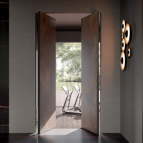 Porta da interno - INFINITO 10 - LINVISIBILE - in legno / in vetro / in alluminio anodizzato