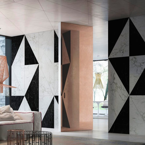 Rivestimento murale per interni - ORIZZONTE - LINVISIBILE - in legno / in ceramica / in pelle