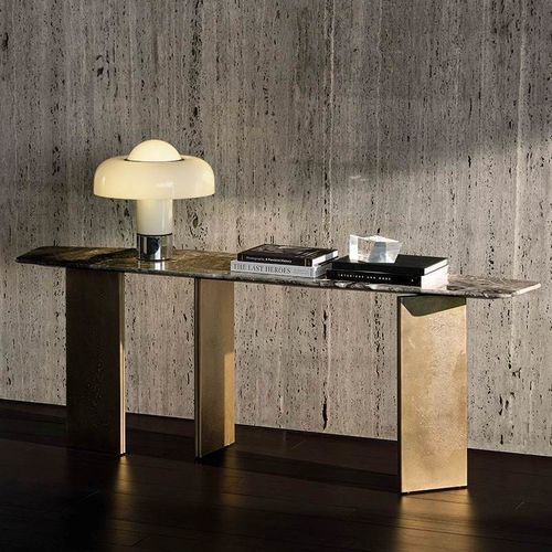 Consolle design - YVES - Minotti - in alluminio / in alluminio / in ottone