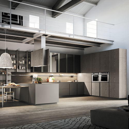 Cucina contemporanea - LOUNGE - COMPOSIT - in rovere / a U / senza maniglie