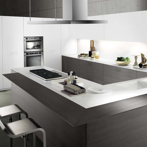Cucina contemporanea - TOUCH - COMPOSIT - in rovere / a U / senza maniglie