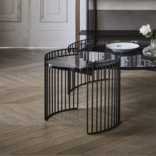 Tavolo d'appoggio contemporaneo - Harpe - BONALDO - in vetro / in ceramica / in marmo