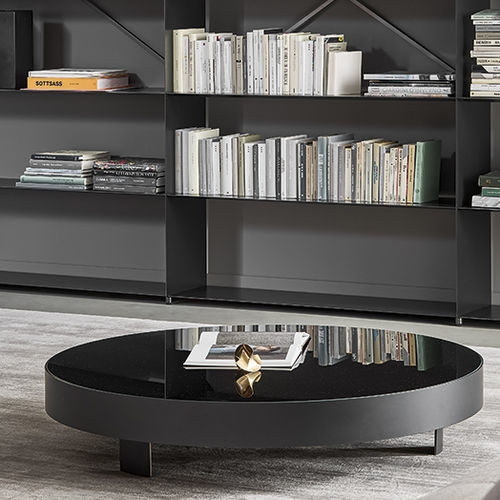 Tavolino basso contemporaneo - Jazz - BONALDO - in vetro / in ceramica / con supporto in metallo verniciato