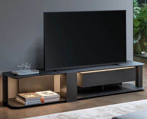 Mobile porta TV contemporaneo - Paddle - BONALDO - lowboard / con illuminazione incorporata / con cassetti