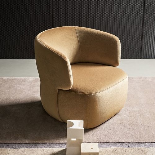 Poltrona contemporanea - Doge - BONALDO - in pelle / in tessuto / rossa