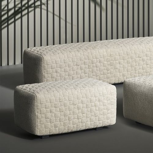 Pouf contemporaneo - Intrecci - BONALDO - in tessuto / in pelle / quadrato