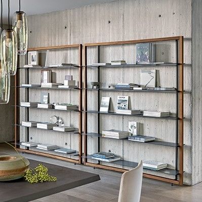 Libreria a muro - Alix - BONALDO - contemporanea / in noce / impiallacciata in legno