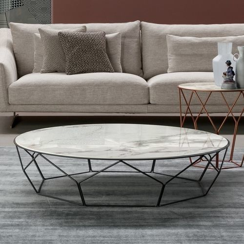 Tavolino basso contemporaneo - Arbor - BONALDO - in vetro / in ceramica / con supporto in metallo verniciato