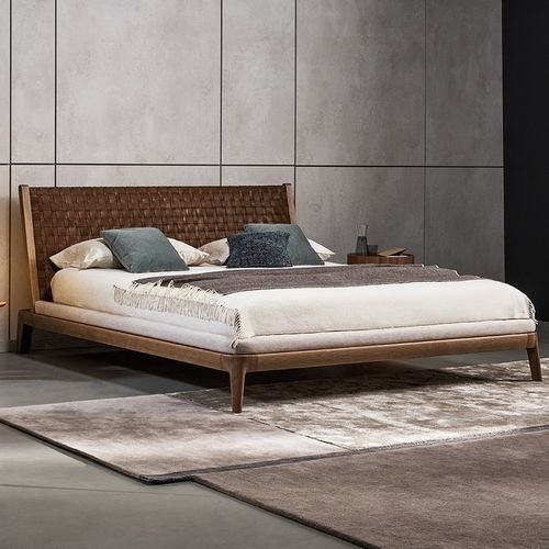 Letto matrimoniale - Honeymoon - BONALDO - contemporaneo / imbottito / con testiera in pelle