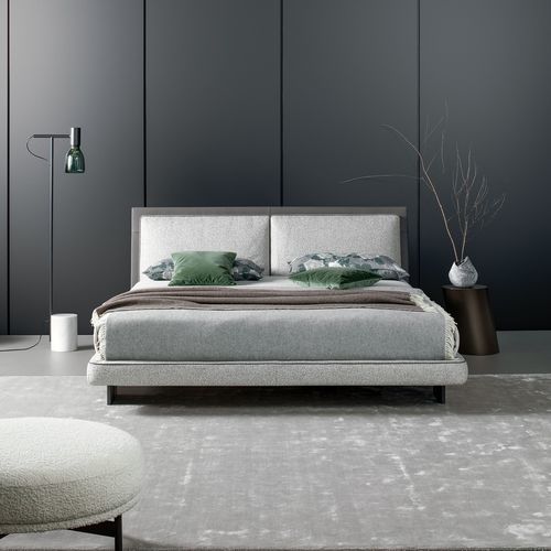 Letto matrimoniale - Tara - BONALDO - contemporaneo / imbottito / con testiera in pelle