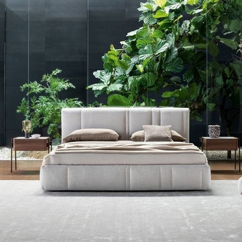 Letto matrimoniale - Rigoletto - BONALDO - contemporaneo / imbottito / con testiera imbottita