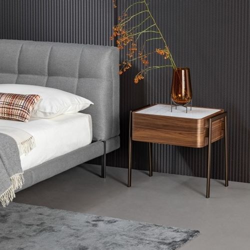 Comodino contemporaneo - Partout - BONALDO - in legno laccato / in noce / impiallacciato in legno
