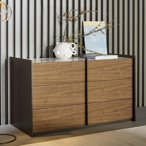 Cassettone contemporaneo - Aureo - BONALDO - in ceramica / impiallacciato in legno / in noce