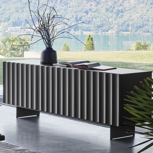 Credenza contemporanea - Dorian - BONALDO - in metallo verniciato / in legno laccato / con ante battenti