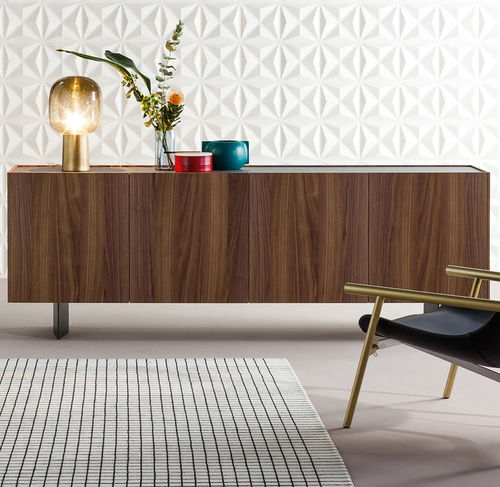 Credenza contemporanea - Outline - BONALDO - in metallo verniciato / in ceramica / impiallacciata in legno