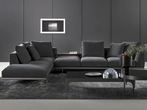 Divano modulare - Phil - BONALDO - contemporaneo / in tessuto / in pelle
