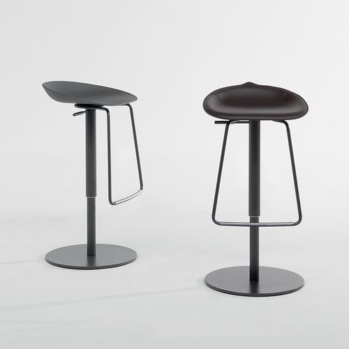 Sgabello da bar contemporaneo - Tab - BONALDO - in pelle / in plastica / con supporto in metallo verniciato