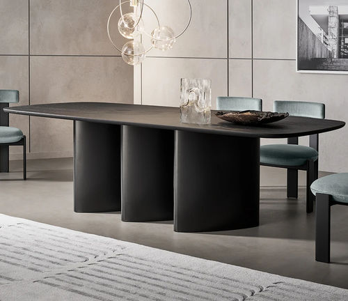 Tavolo da pranzo contemporaneo - Louver  - BONALDO - impiallacciato in legno / in ceramica / in marmo