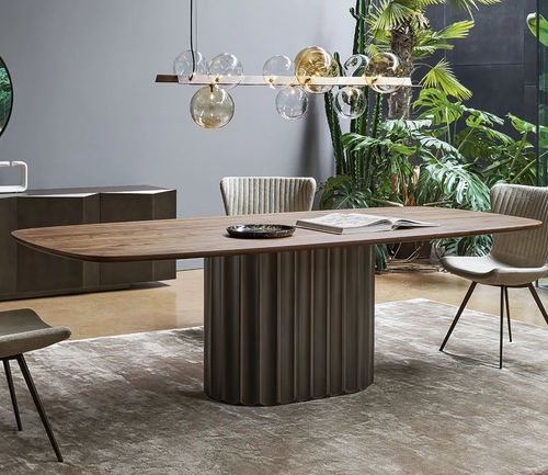 Tavolo da pranzo contemporaneo - Dorian - BONALDO - in rovere / in noce / impiallacciato in legno